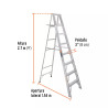 ‣ Escalera tijera aluminio 8 peldaños... | Truper