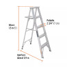 ‣ Escalera tijera aluminio 4 peldaños... | Truper