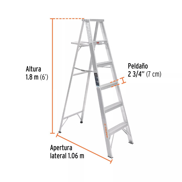 ‣ Escalera aluminio tipo III 5 peldaños... | Truper