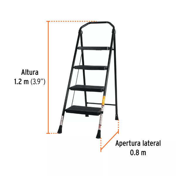 ‣ Escalera tubular plegable 4 peldaños... | Truper