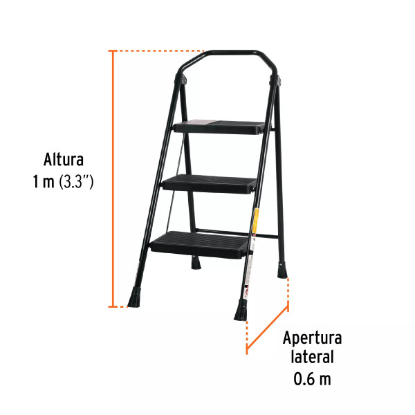 ‣ Escalera tubular plegable 4 peldaños... | Truper