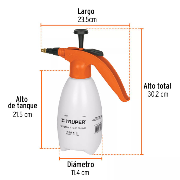 ‣ Fumigador de 1 litro Truper para el hogar | Truper