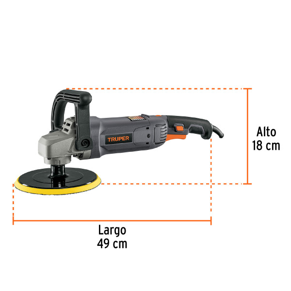 Pulidora 7' 1200 W Velocidad Variable, Industrial, Truper | Ferreterias Ferretodo Guatemala