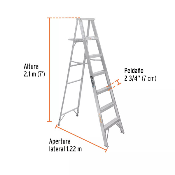 ‣ Escalera de tijera aluminio 6 peldaños... | Truper
