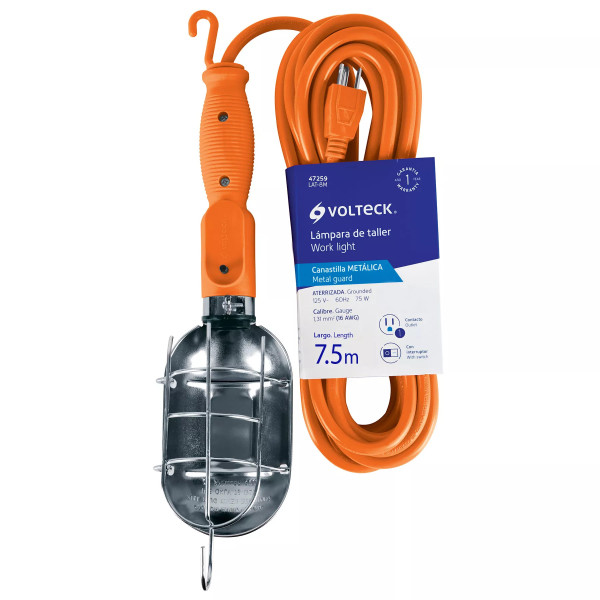 ‣ Lámpara taller canastilla metálica 7.5 m... | Volteck