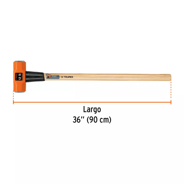 ‣ Marro octagonal 12 lb, mango de madera... | Truper