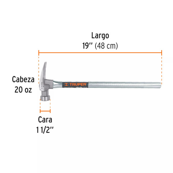 Martillo tubular 20 oz California Ripper resistente | FERRETODO