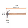 ‣ Martillo cabeza cónica 25 mm, mango madera... | Truper