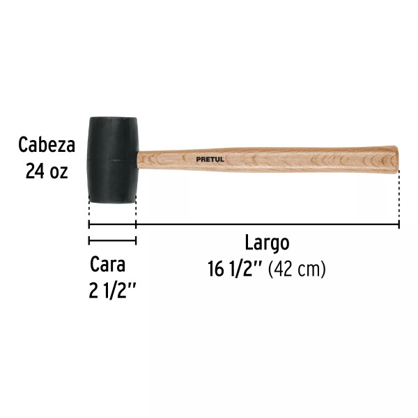 ‣ Mazo de hule 24 oz robusto y durable | Pretul