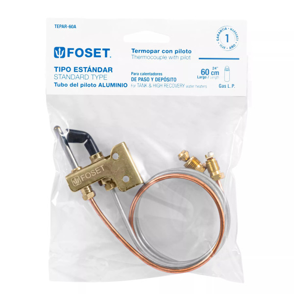 ‣ Termopar con piloto, tubo aluminio 60 cm... | Foset