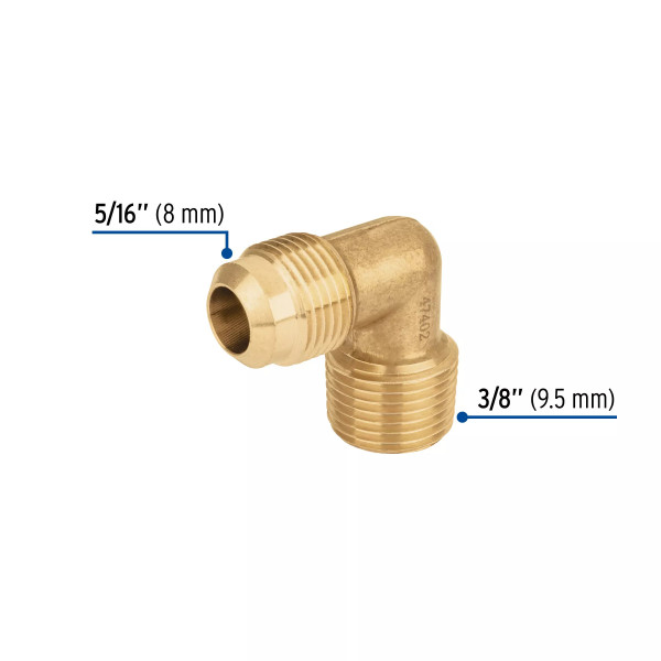 ‣ Codo terminal 90° latón 1/2 x 1/2" | Foset