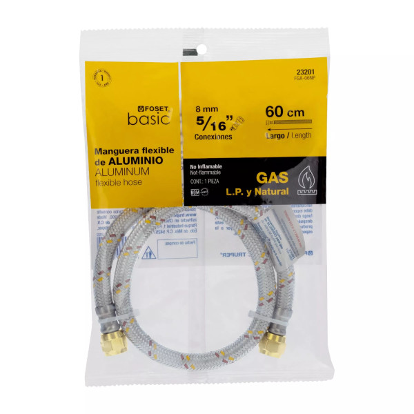 ‣ Manguera gas aluminio 5/16" 60cm... | Foset