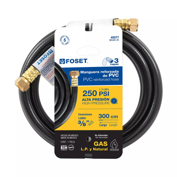 ‣ Manguera para gas PVC 3/8" 3 m... | Foset