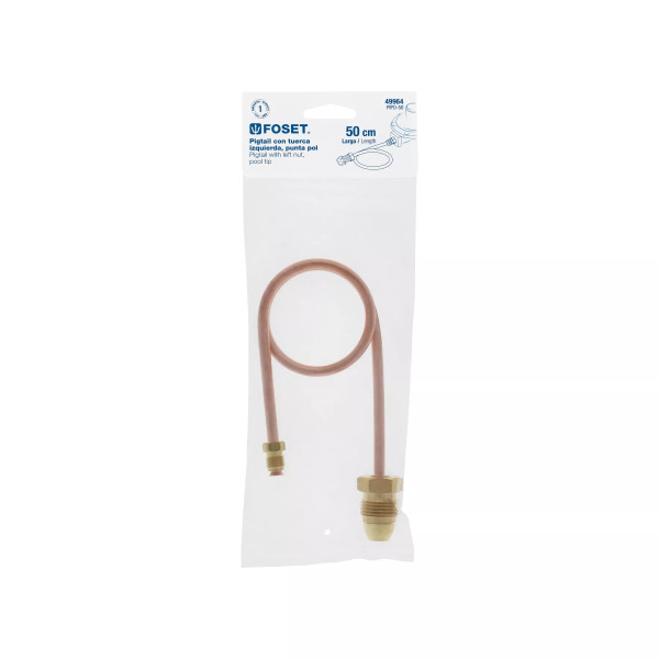 ‣ Pigtail con tuerca izq., 50 cm | Foset