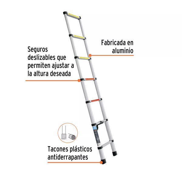 ‣ Escalera telescópica 13 peldaños, tipo II... | Truper