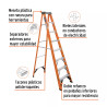 ‣ Escalera de tijera, 7 peldaños, fibra... | Truper
