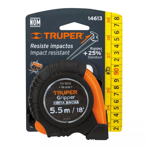 Flexómetro Gripper Contra Impactos 5.5 M Cinta 25 Mm, Truper | Flexómetros / Cintas Metricas Ferreterias Ferretodo