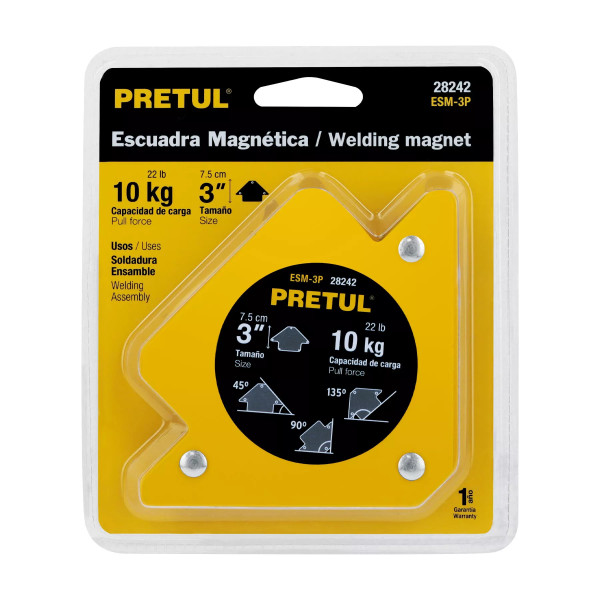 ‣ Escuadra magnética 3" 10 kg p/soldar | Pretul