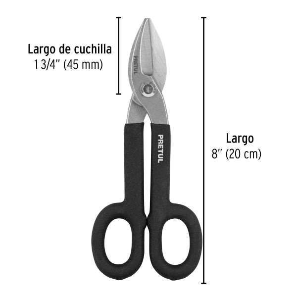 ‣ Tijera hojalatero 8" Pretul, calidad garantizada | Pretul