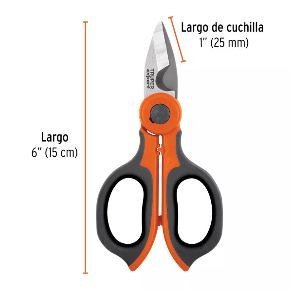 ‣ Tijera 6" acero inox. electricista EXPERT... | Truper