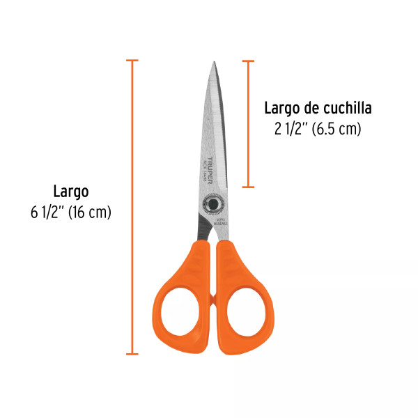 ‣ Tijera 6-1/2" acero inox. oficina... | Truper