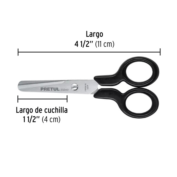 ‣ Tijera 4-1/2" acero inox. escolar... | Pretul