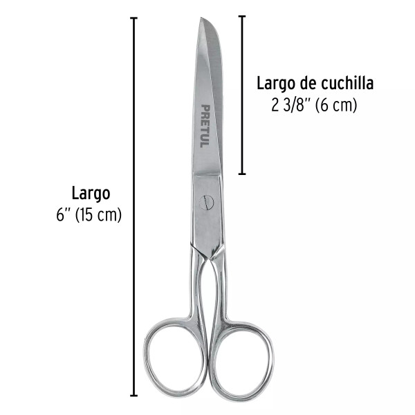 ‣ Tijera 6" acero inoxidable para costura... | Pretul