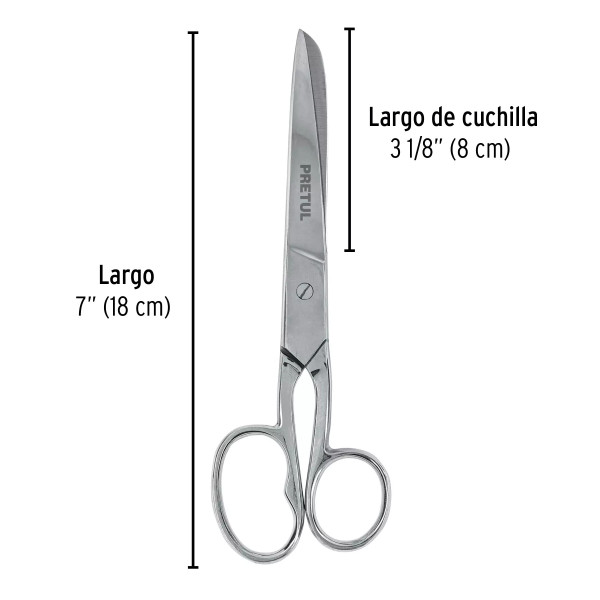 ‣ Tijera 7" ojo grande acero inoxid... | Pretul