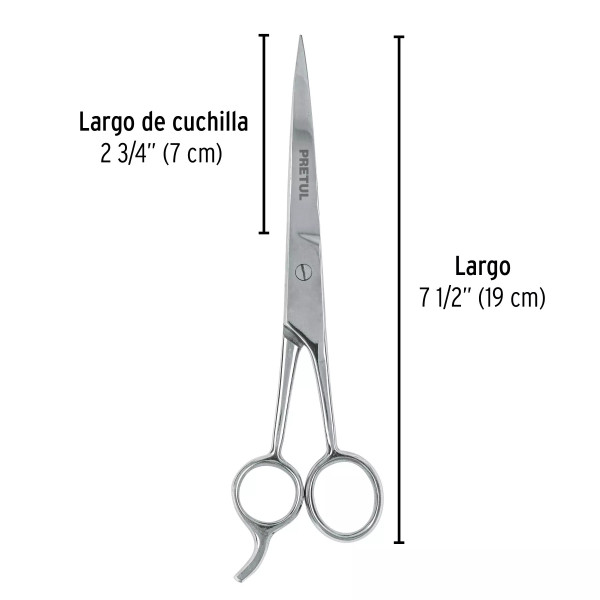 ‣ Tijera 6" inox con gancho para estilista... | Pretul