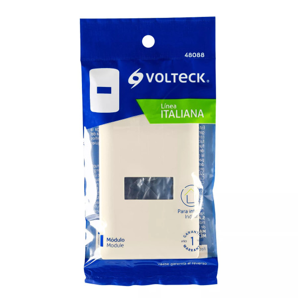 ‣ Placa 1 módulo, línea Italiana, marfil | Volteck