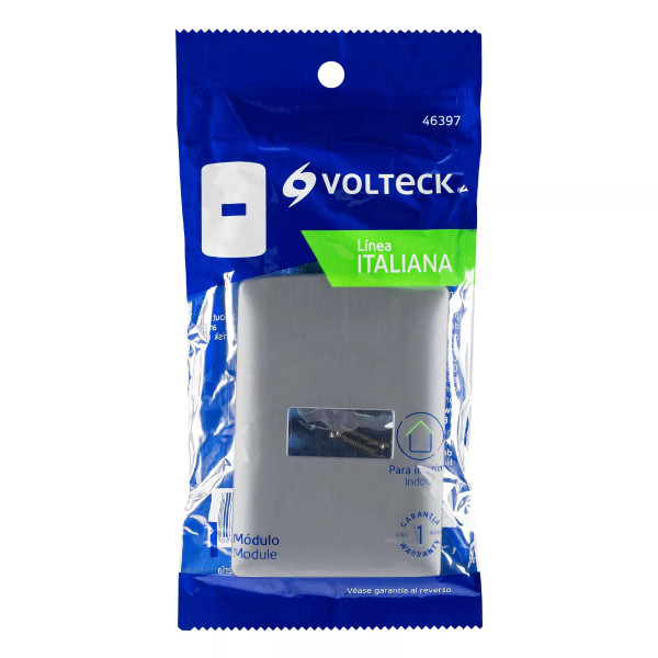 ‣ Placa 1 módulo línea italiana plata... | Volteck