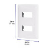 ‣ Placa 2 módulos ABS Italiana blanca... | Volteck