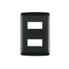 ‣ Placa 2 módulos Italiana negra | Volteck