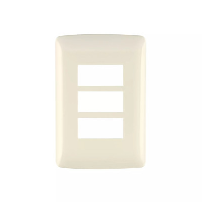 ‣ Placa 3 módulos ABS Italiana, marfil... | Volteck