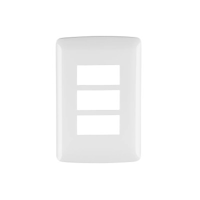 ‣ Placa 3 módulos ABS Italiana, blanco | Volteck