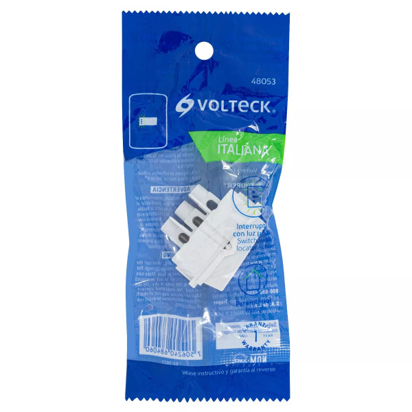 ‣ Interruptor sencillo con luz piloto Italiana... | Volteck