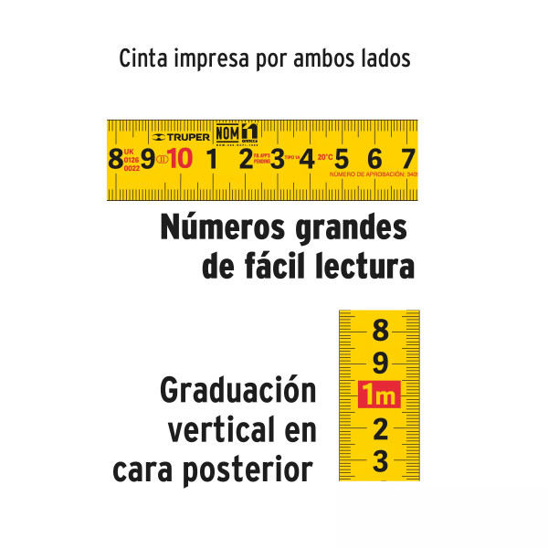 Flexómetro Contra Impactos 5 M Cinta 19 Mm Grad. Métrica | Flexómetros / Cintas Metricas Ferreterias Ferretodo