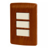‣ Placa 2 Interruptores Escalera Madera | Volteck