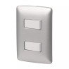 ‣ Placa 2 Interruptores Sencillos Plata | Volteck
