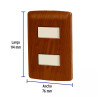‣ Placa armada 2 interruptores, madera... | Volteck