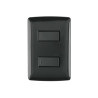 ‣ Placa 2 interruptores sencillos negro Italiana... | Volteck