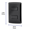 ‣ Placa 2 interruptores sencillos negro Italiana... | Volteck