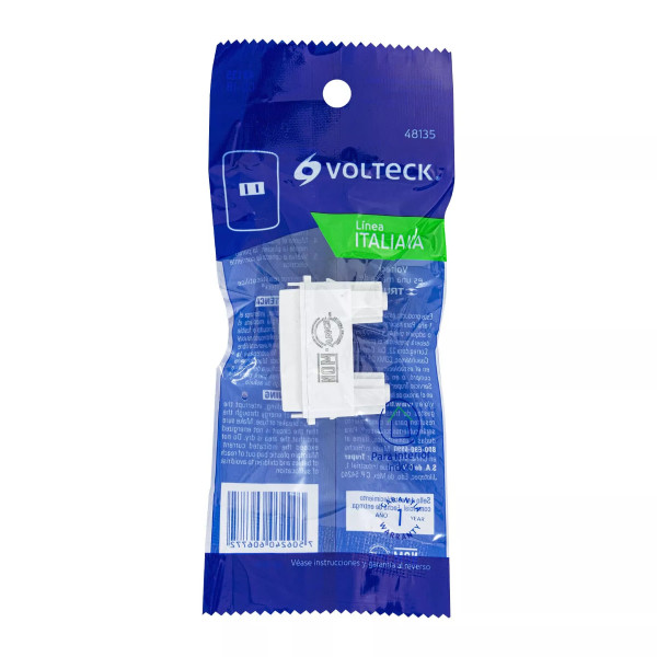 ‣ Contacto sencillo 2 polos Italiana blanco | Volteck