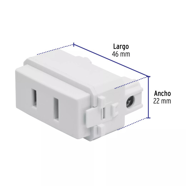 ‣ Contacto sencillo 2 polos Italiana blanco | Volteck