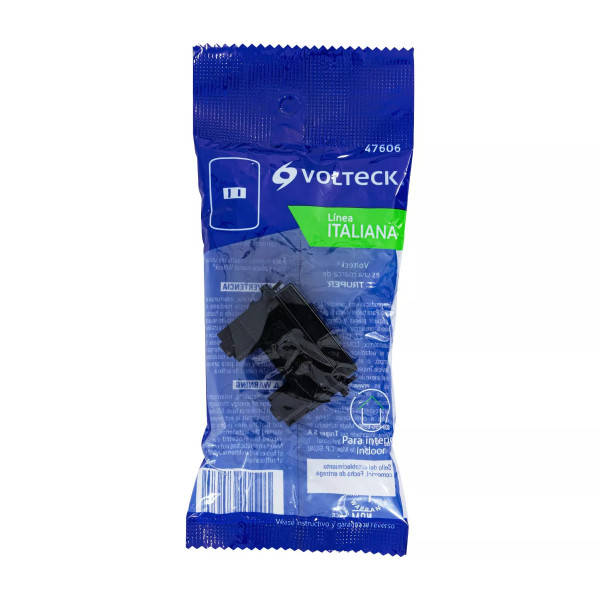 ‣ Contacto sencillo 2p sin tierra Italiana negro | Volteck