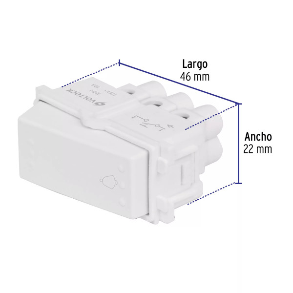 ‣ Interruptor para timbre, línea Italiana... | Volteck
