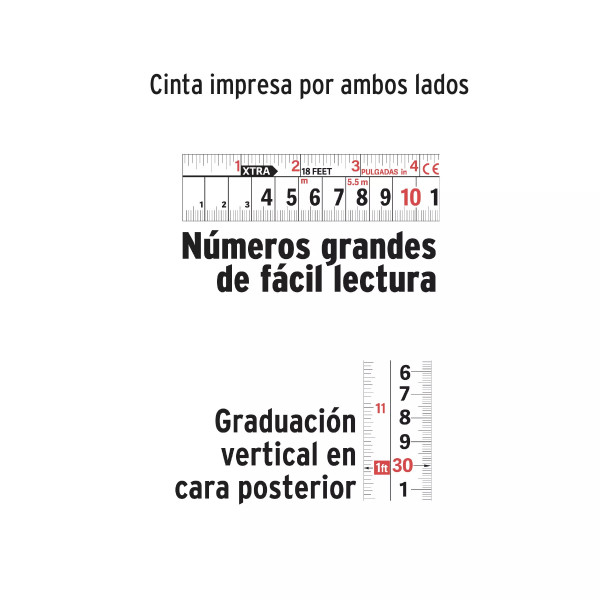 Flexómetro Xtra 5.5 M Cinta Extra Ancha 28 Mm, Truper | Flexómetros / Cintas Metricas Ferreterias Ferretodo