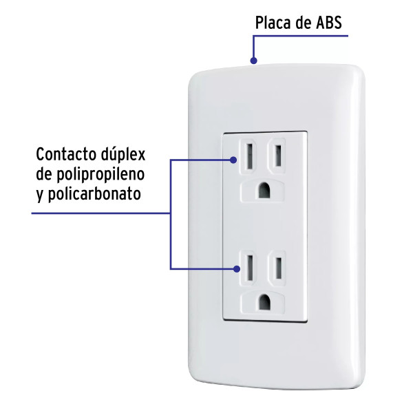 ‣ Contacto dúplex aterr. blanco Italiana | Volteck
