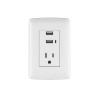 ‣ Contacto aterrizado + 2 USB, blanco | Volteck