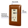 ‣ Contacto aterrizado + USB madera Italiana... | Volteck